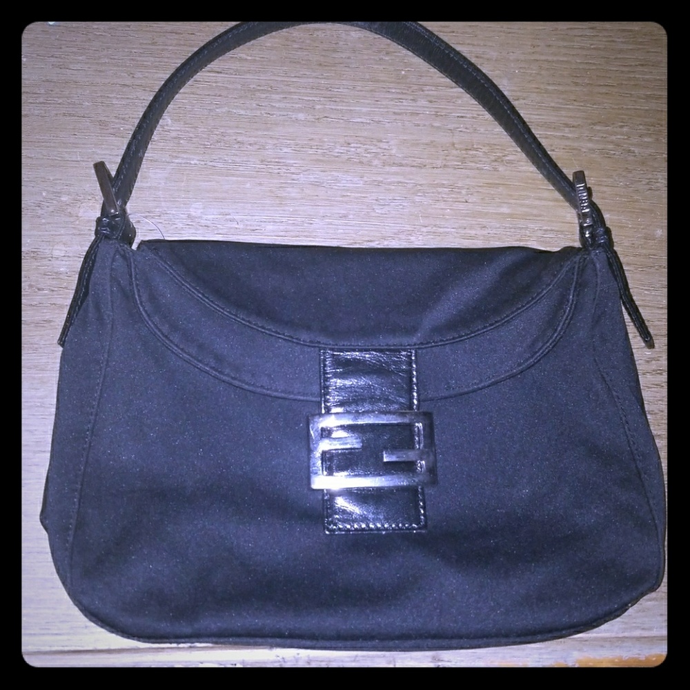 Fendi satin baguette handbag